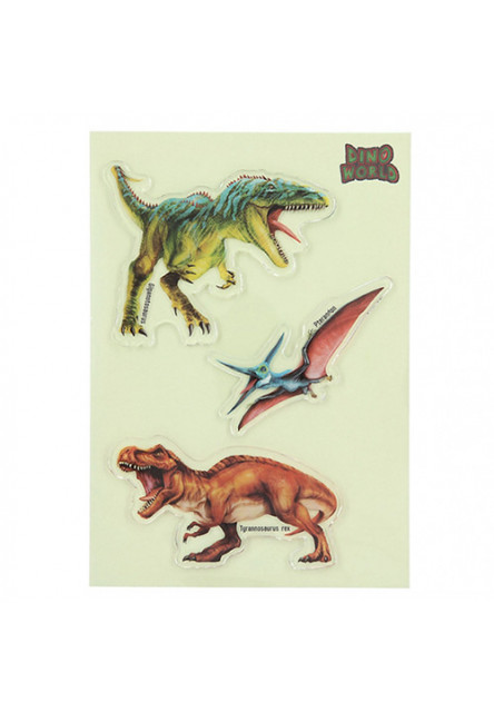 ASST | Gelové samolepky Glibbies - Tyrannosaurus rex, Pterandon, Giganotosaurus, 3ks